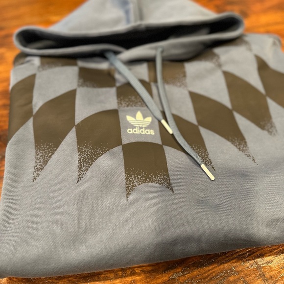 NWT! Adidas Mens Rekive Graphic Hoodie Size M (HK7356) Blue - Picture 11 of 14